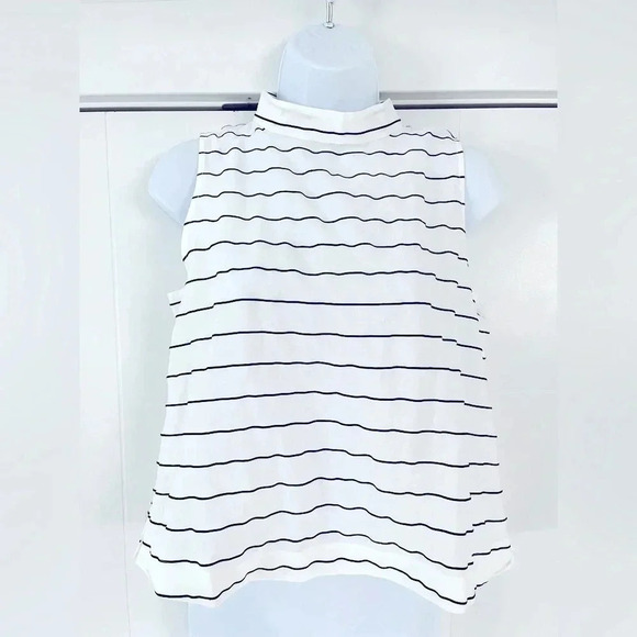 Monk & Lou/ Sleeveless top/ White with black lined stitching/  Size US S - Picture 2 of 14